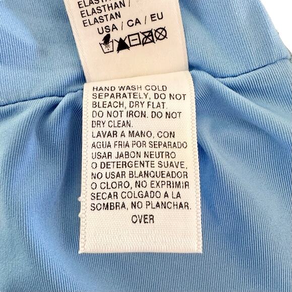 Splendid Graffiti Heart RSC Tie Front Bralete Bikini Top in Blue, Large - Picture 15 of 15